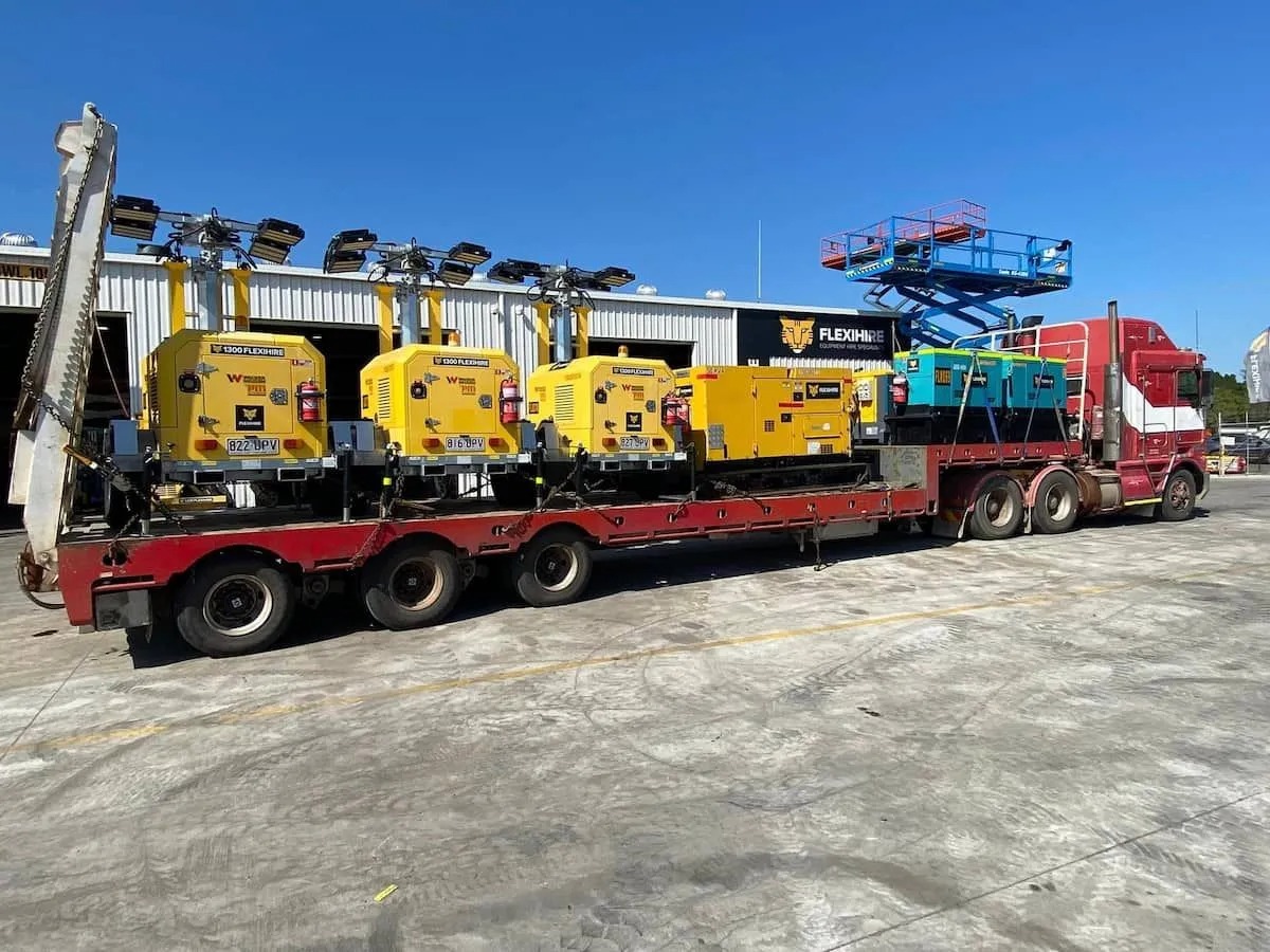 Heavy machinery being transported by Offset Industries in Central Queensland