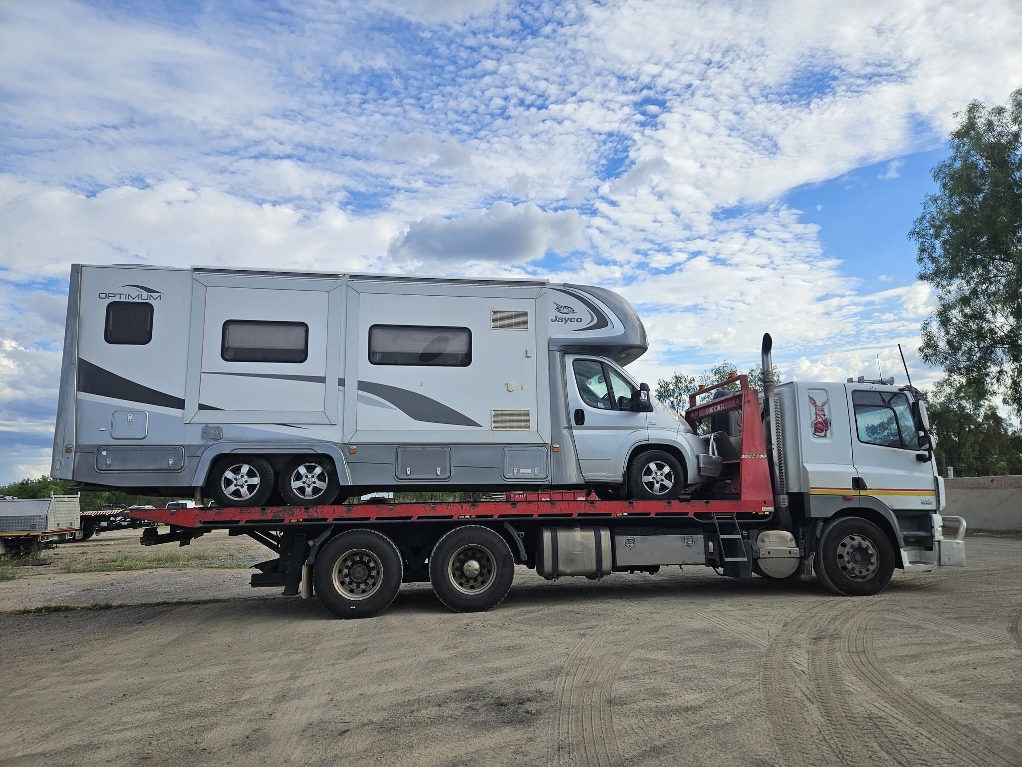 Tilt tray truck loaded and ready for transport in Central Queensland